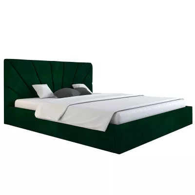 Čalouněná manželská postel GITEL - 160x200, zelená