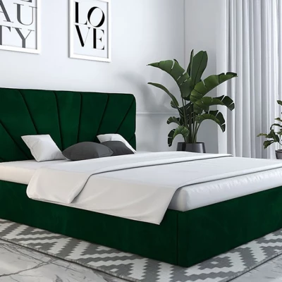 Čalouněná manželská postel GITEL - 140x200, zelená
