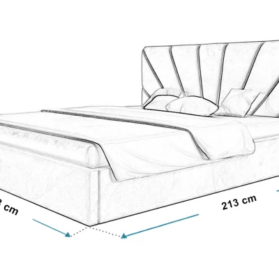 Čalouněná manželská postel GITEL - 180x200, šedá