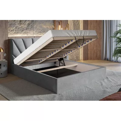 Čalouněná manželská postel GITEL - 180x200, světle šedá