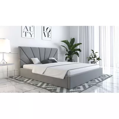 Čalouněná manželská postel GITEL - 140x200, světle šedá