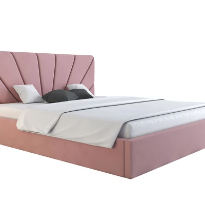 Čalouněná manželská postel GITEL - 160x200, růžová