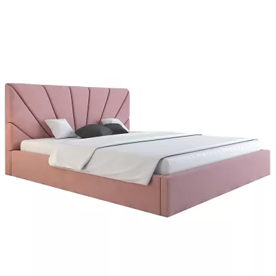 Čalouněná manželská postel GITEL - 140x200, růžová