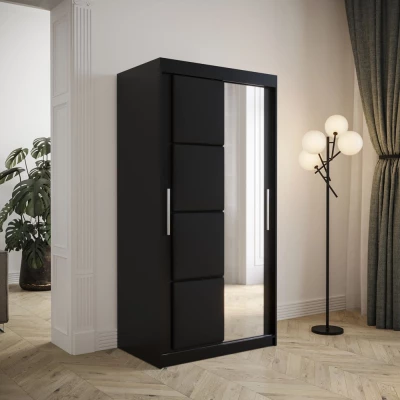 Šatní skříň s posuvnými dveřmi 100 cm TALIA - černá