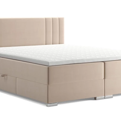 Manželská postel AGNETA 1 - 180x200, béžová + topper