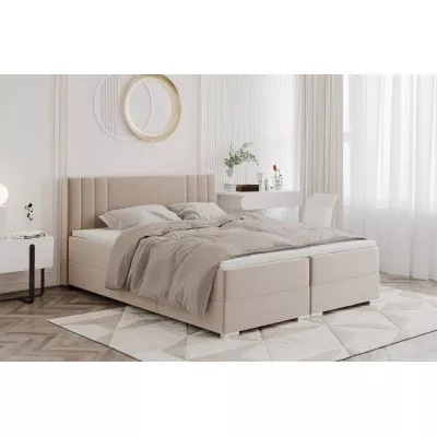 Manželská postel AGNETA 1 - 140x200, béžová + topper