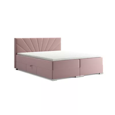 Manželská postel ADIRA 1 - 180x200, růžová + topper