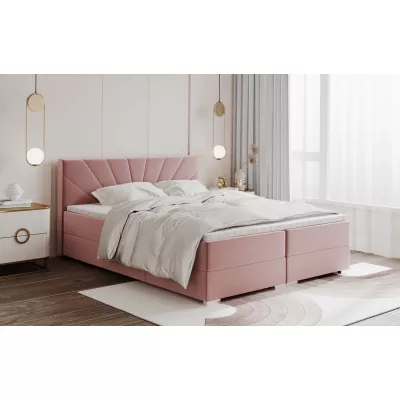 Manželská postel ADIRA 1 - 140x200, růžová + topper