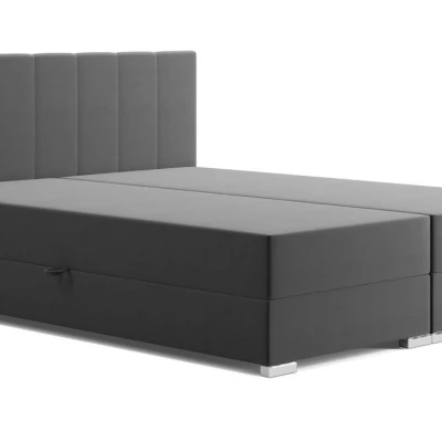 Manželská postel ALARA 1 - 180x200, tmavá šedá + topper