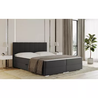 Manželská postel ALARA 1 - 180x200, tmavá šedá + topper