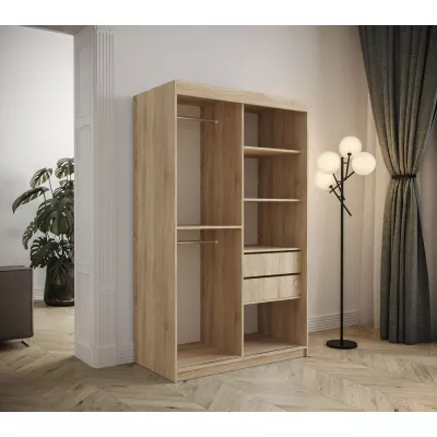 Šatní skříň s posuvnými dveřmi 120 cm TALIA - dub artisan / bílá