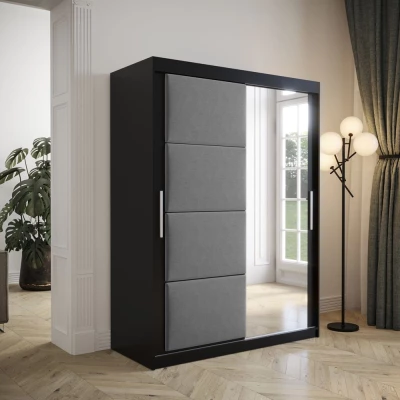 Šatní skříň s posuvnými dveřmi 150 cm TALIA - černá / šedá