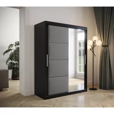 Šatní skříň s posuvnými dveřmi 150 cm TALIA - černá / šedá