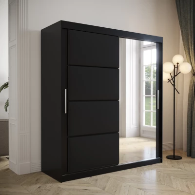 Šatní skříň s posuvnými dveřmi 180 cm TALIA - černá