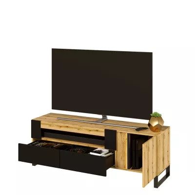 TV stolek s otevřenou policí MAAJAN 2 - dub evoke / černý
