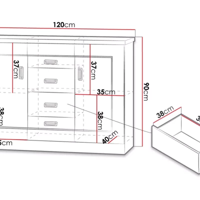 Kombinovaná komoda GIADA - dub