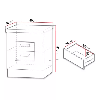 Noční stolek GIADA - dub