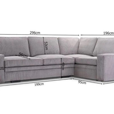 Rozkládací sedací souprava ALICA - světle šedá, pravá