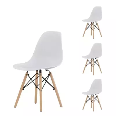 Set čtyř skandinávských židlí ACARINO - bílý