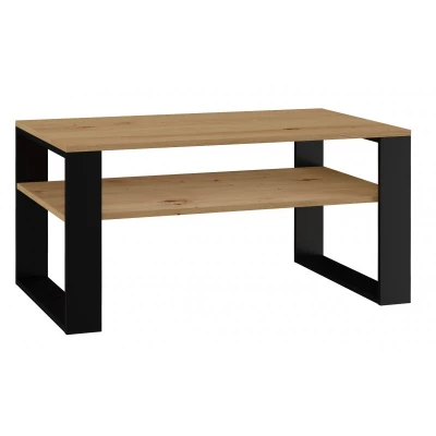 Konferenční stolek s poličkou LAUREN 2 - dub artisan / černý
