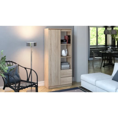 Regál do kanceláře s policemi KALEV - dub sonoma