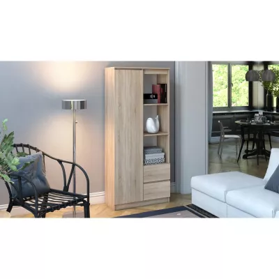 Regál do kanceláře s policemi KALEV - dub sonoma