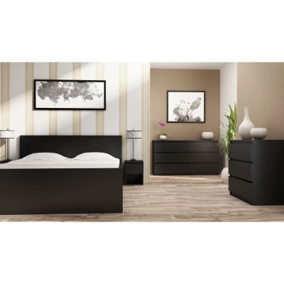 Úzká zásuvková komoda TAAVI - černá