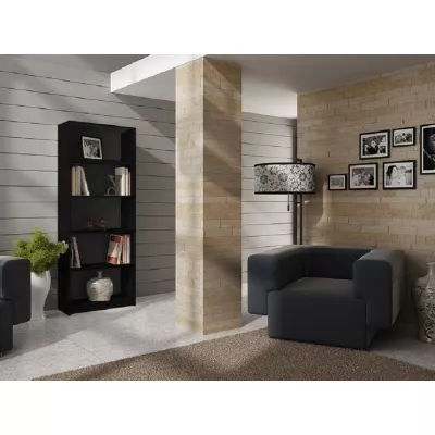 Úzká knihovna RAUNO - 60 cm, černá