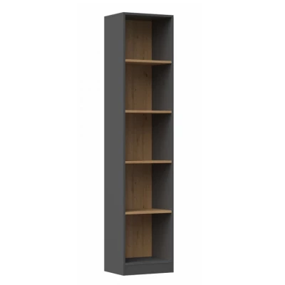 Úzká knihovna RAUNO - 40 cm, dub artisan / antracitová