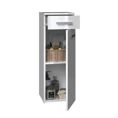 Nízká skříňka do koupelny se zásuvkou ATSO - lesklá bílá