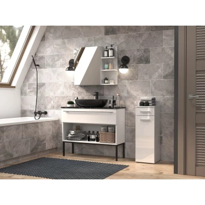 Nízká skříňka do koupelny se zásuvkou ATSO - lesklá bílá