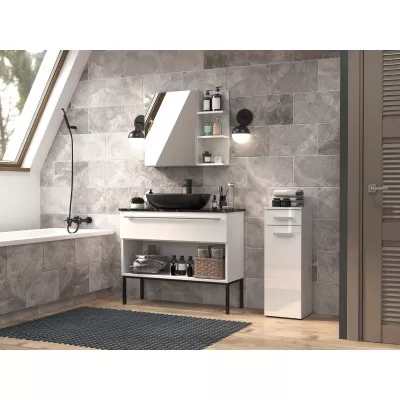 Nízká skříňka do koupelny se zásuvkou ATSO - lesklá bílá