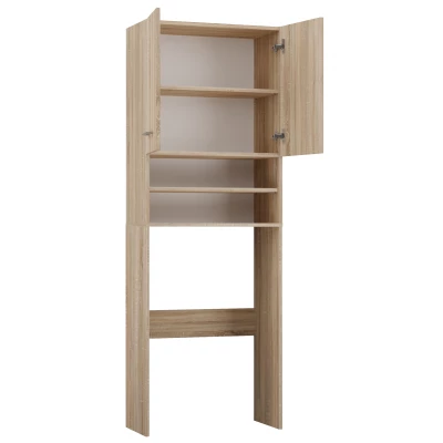 Vysoká koupelnová skříňka nad pračku MARGO 1 - dub sonoma