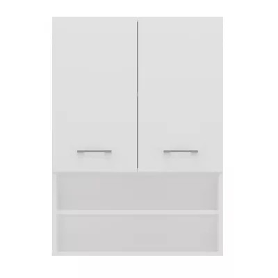 Horní koupelnová skříňka s poličkami MARGO - matná bílá