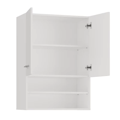 Horní koupelnová skříňka s poličkami MARGO - matná bílá
