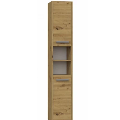 Vysoká koupelnová skříňka s poličkami MARGO - dub artisan