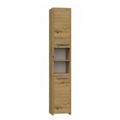 Vysoká koupelnová skříňka s poličkami MARGO - dub artisan
