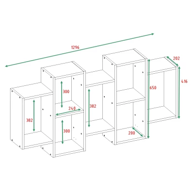 Nástěnný regál INDREK - dub artisan