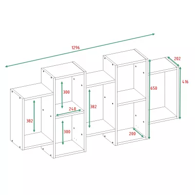 Nástěnný regál INDREK - dub artisan
