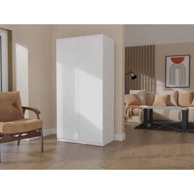 Dvoudveřová šatní skříň 90 cm TAUNO - bílá