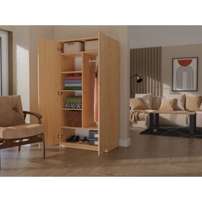 Dvoudveřová šatní skříň 90 cm TAUNO - dub artisan