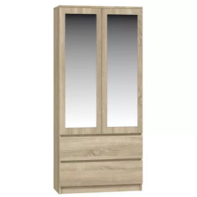 Šatní skříň 90 cm se zrcadlem TAAVI - dub sonoma
