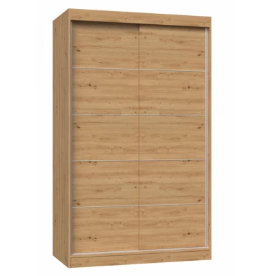Šatní skříň 120 cm s posuvnými dveřmi RANNO 2 - dub artisan