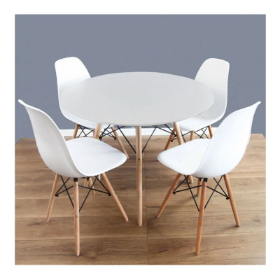VÝPRODEJ - Set čtyř skandinávských židlí ACARINO - bílý