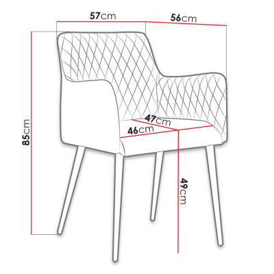 VÝPRODEJ - Set dvou moderních židlí PILAR - šedá