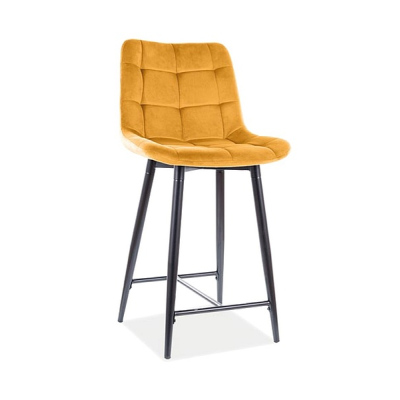 VÝPRODEJ - Malá barová židle LYA - žlutá / černá