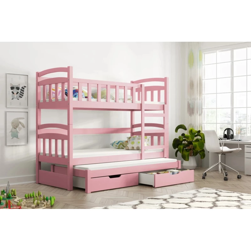 Dětská postel s úložným prostorem ARANKA - 75x180, růžová