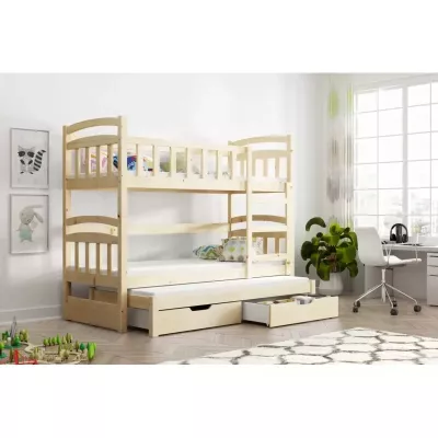 Dětská postel s úložným prostorem ARANKA - 75x180, borovice