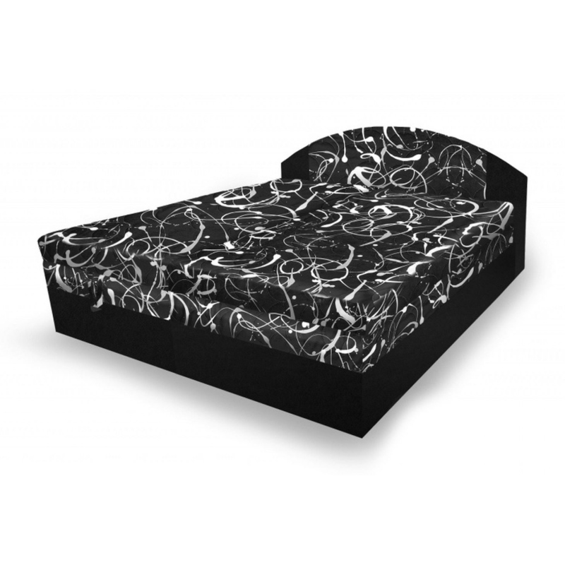 VÝPRODEJ - Polohovací postel 160x200 VEERLE - černá / vzorovaná 3