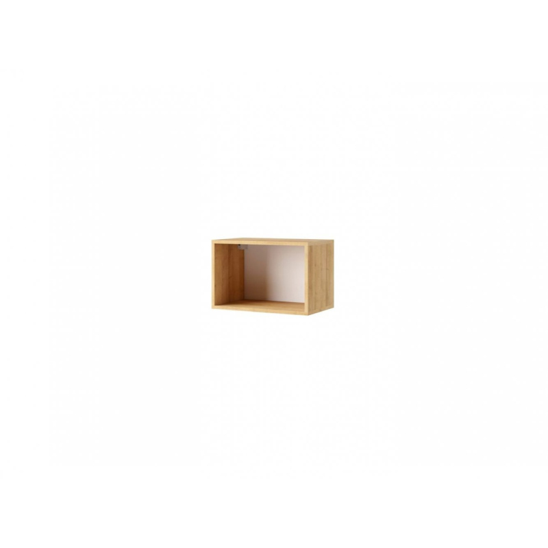VÝPRODEJ - Otevřená závěsná skříňka 50 cm CONNOR - dub zlatý / bílá